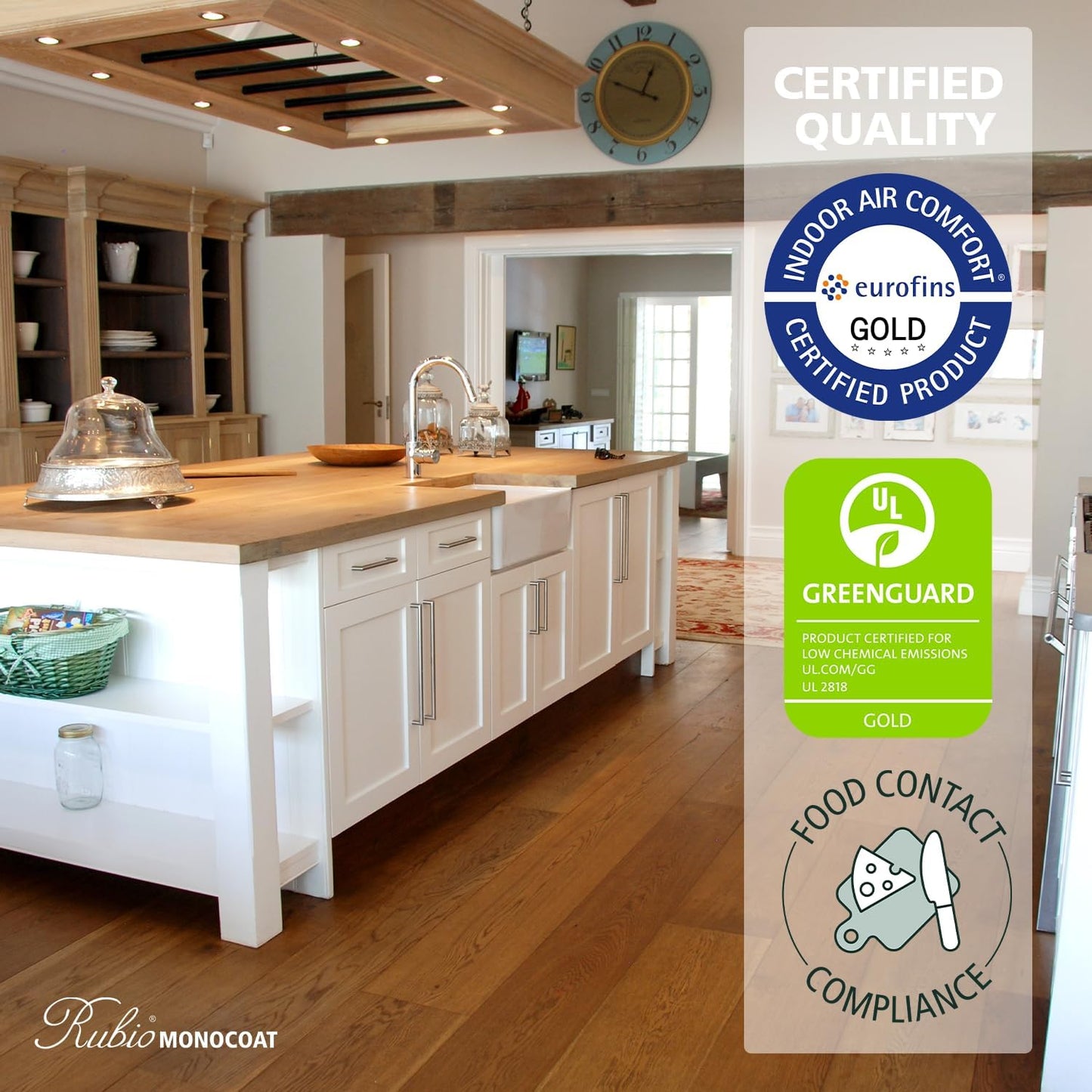 Wood Oil Finish 650 Ft² - Pure | Oil plus 2C | Quick-Dry, Eco-Friendly Linseed Wood Oil for Indoor Use, Includes Accelerator (Part B) | Protector | 1.3 L
