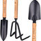 Gardening Tools Set of 3-Garden Trowel, Large Succulent Plant Transplant Trowel Set,3 Pcs Garden Tools Set Tools Gift for Mens and Womens,1 Narrow Shovel,1 Wide Shovel and 1 Garden Rake Tools Set