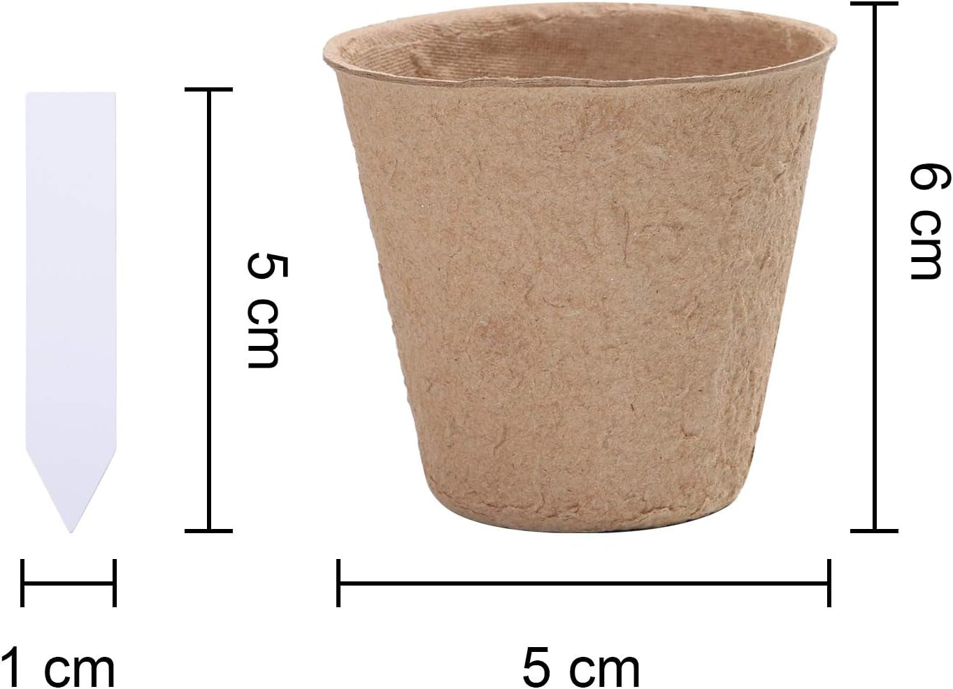 120 Pieces Peat Pots Seed Starter Eco-Friendly Enhance Aeration with Plant Tags for Home Plant Starters