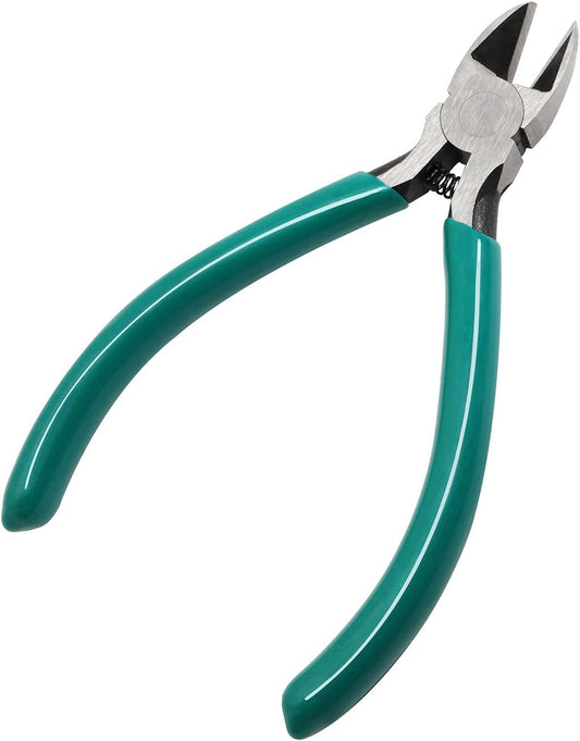 4.5-Inch Side Cutter Diagonal Wire Cutting Pliers, Green Chrome-Vanadium Steel Repair Tool