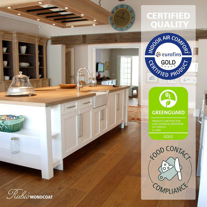 Wood Oil Finish 650 Ft² - Pure | Oil plus 2C | Quick-Dry, Eco-Friendly Linseed Wood Oil for Indoor Use, Includes Accelerator (Part B) | Protector | 1.3 L